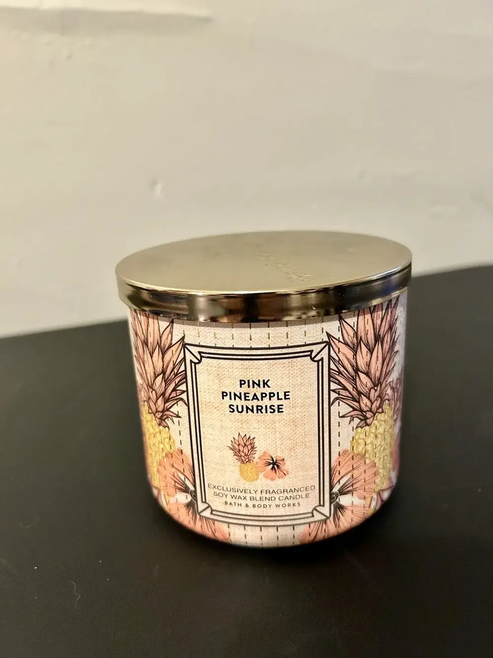 BATH & BODY WORKS Pink Pineapple Sunrise 3-Wick Candle 14.5 Oz New
